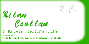 milan csollan business card